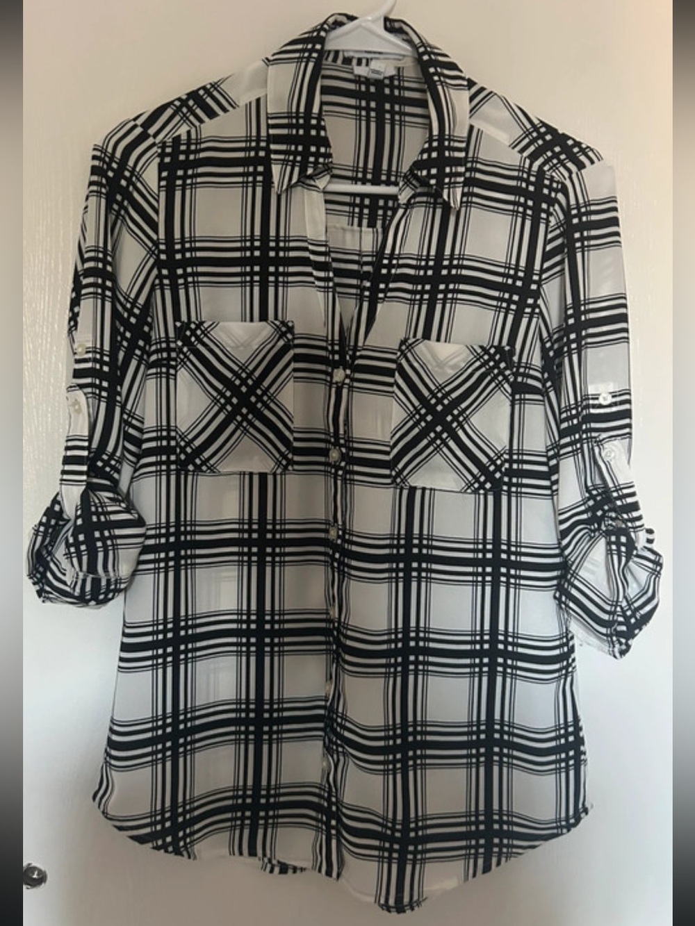 Express Plaid Button-Up Shirt
